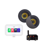 N-JOY CONNECT BADKAMERRADIO,  CONTROLLER (IPX7) + WAND LADER + RUMBA SPEAKERSET MAT CHROOM + BLUETOOTH VERSTERKER / 30 WATT / 230V/12V